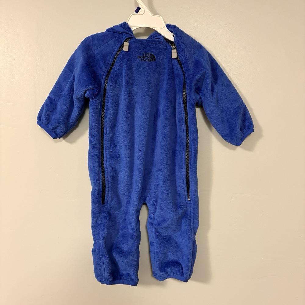 The North Face Bright Blue Buttery Fleece Hooded Infant Bunting Suit 3-6M